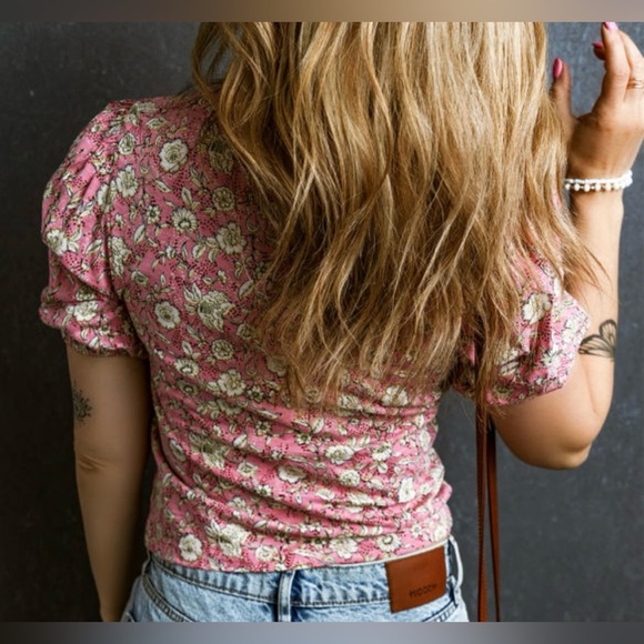 Floral Pink Short Sleeve Tee - Picture 3 of 16